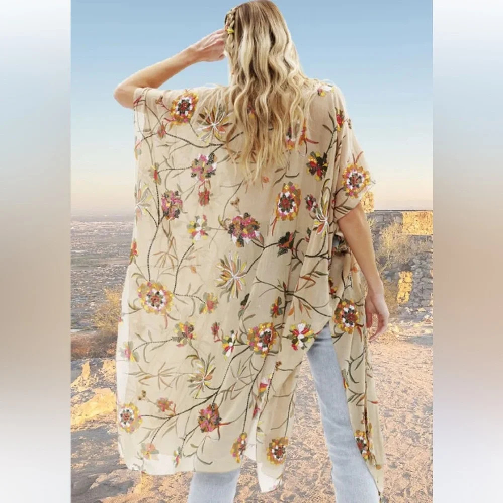 Aratta hand beaded kimono one size